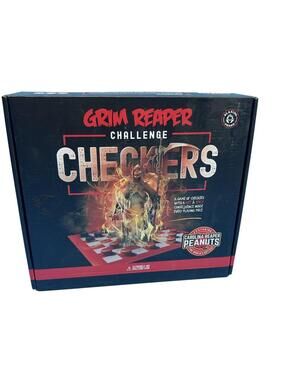 Blazing Foods Grim Reaper Challenge Checkers Board Game Carolina Reaper Peanuts